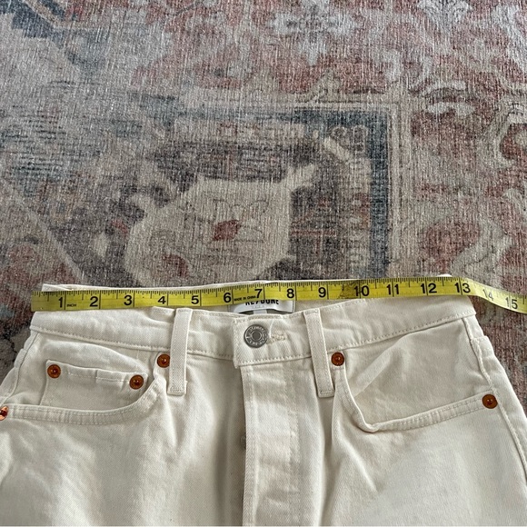 Redone 90s High Rise Crop Jeans Button Fly Size 26 Vintage White - Picture 15 of 16